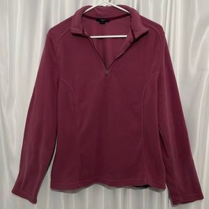 Lands End Fleece Pull Over Polartec Aircore 200  Mauve / Pink size Large 14 / 16